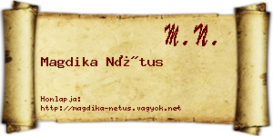 Magdika Nétus névjegykártya